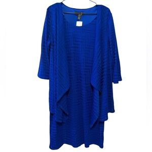 Laura Women's Royal Blue Dress and Cardigan Set - Size 1X
